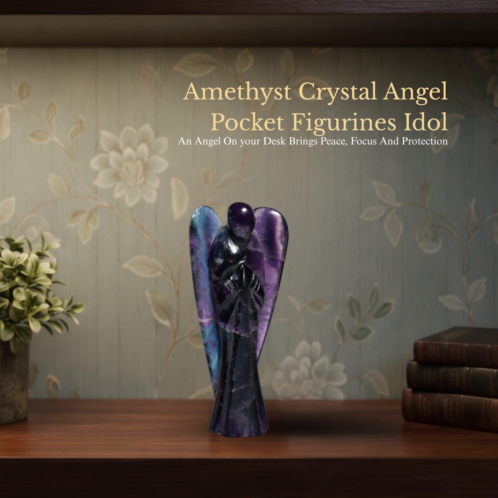 Amethyst Crystal Angel Pocket Fingurines-5cm - Image 3