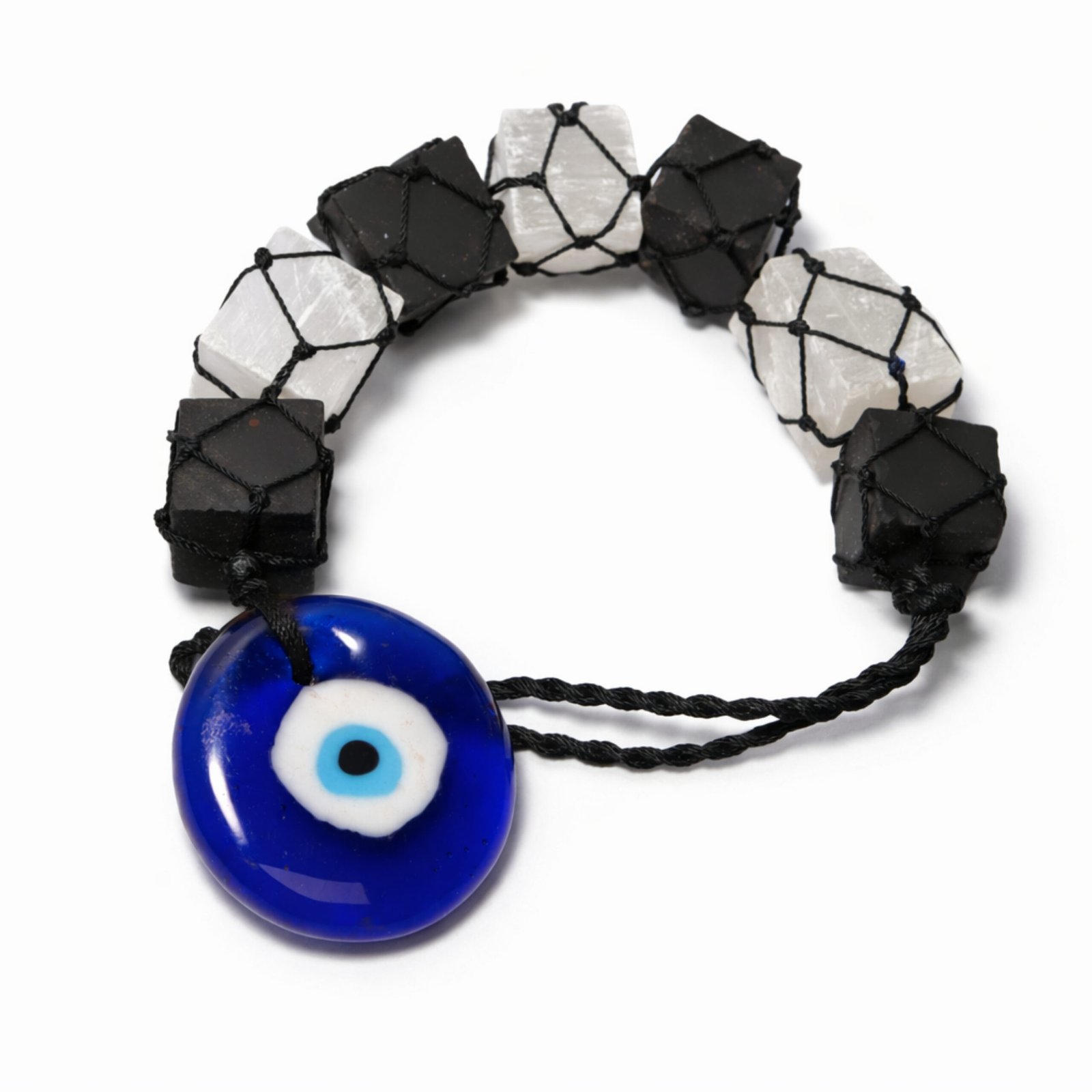 Evil Eye Selenite and Black Tourmaline Hanger - Image 2